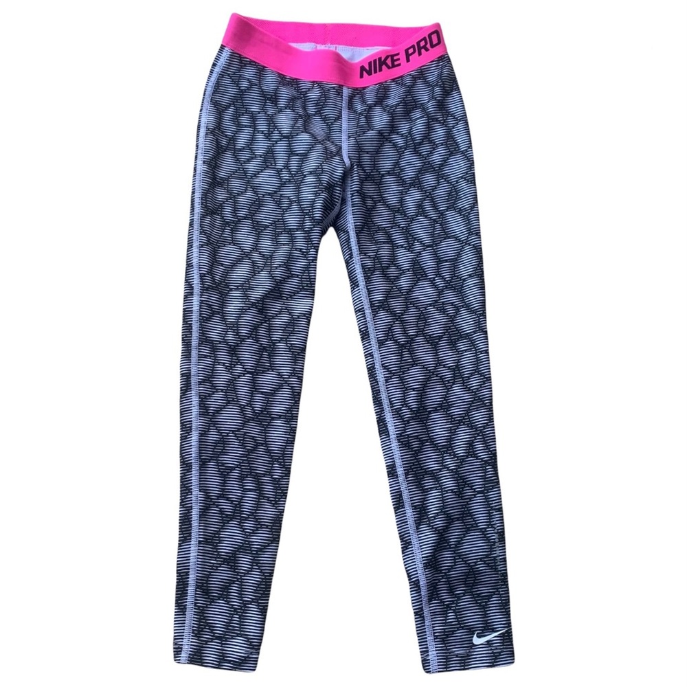Nike Pro Dri-Fit Womens Crop Legging Running Tights Patterned Sz S